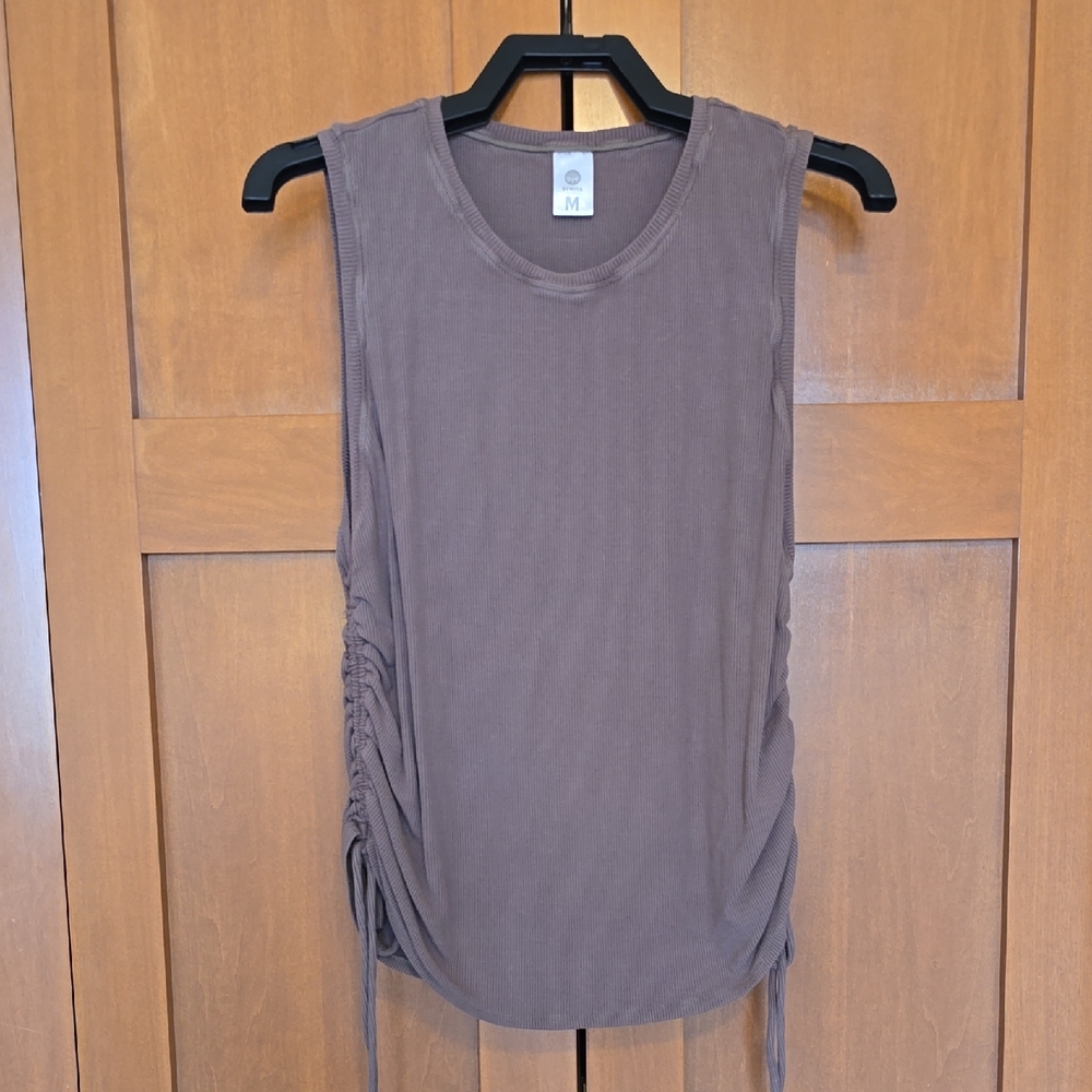 Senita Athletics Sleeveless Brown Muscle Tee